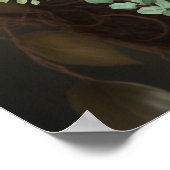 Poster Bébé singe mignon assis sur un arbre aux fleurs ja (Coin)