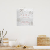 Poster Bébé son froid dehors Baby shower fille accueil (Cuisine)