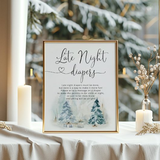 Poster Bébé son froid dehors Late nuit couches jeu