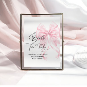 Poster Bébé son froid dehorsLivres de livres rose pour bé