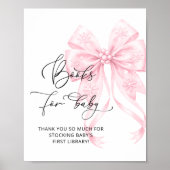 Poster Bébé son froid dehorsLivres de livres rose pour bé (Devant)