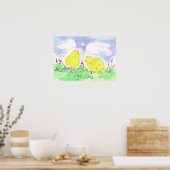 Poster Bébé Spring Chicks Chambre pour enfants Art (Cuisine)