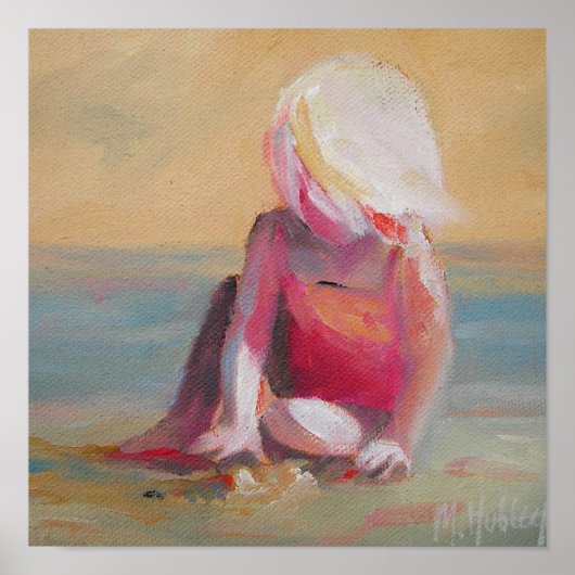 Poster bébé sur la plage (Devant)