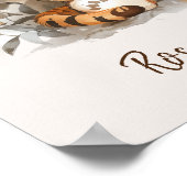 Poster Bébé Tigre Lisant des Livres Nurserie Jungle Anima (Coin)