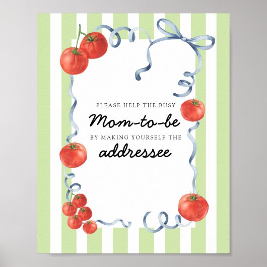 Poster Bébé tomate shower Mère occupée (Devant)