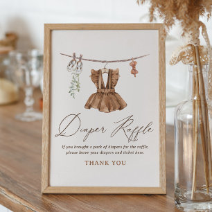 Poster Bébé Vêtements Fille Baby shower Déchets Signe Raf