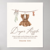 Poster Bébé Vêtements Fille Baby shower Déchets Signe Raf (Devant)