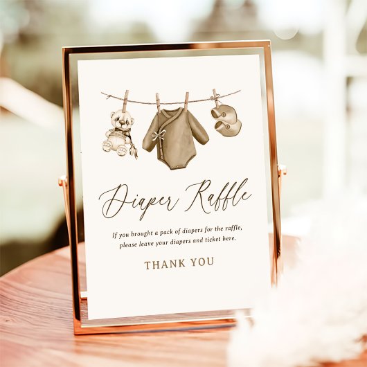 Poster Bébé Vêtements garçon Baby shower de couches Refle