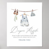 Poster Bébé Vêtements garçon Baby shower de couches Refle (Devant)