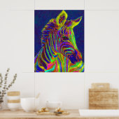 Poster bébé zèbre aux couleurs de crayon (Cuisine)