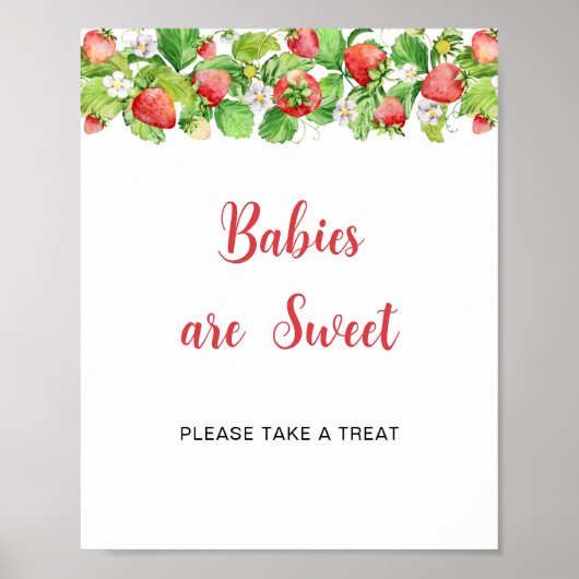 Poster Bébés aux fraises sont doux Panneau de table (Devant)