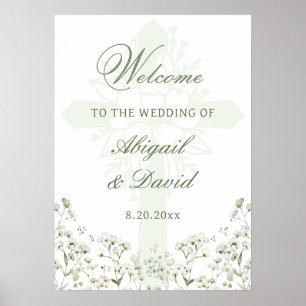 Poster Bébé's Breath Mariage religieux Bienvenue