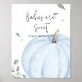 Poster Bébés Citrouilles minimalistes bleus doux (Devant)