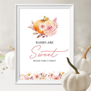 Poster Bébés d'automne de citrouille douces Panneau de fê