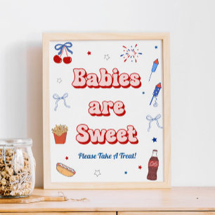 Poster Bébés de Baby Shower American Girl sont de doux ca