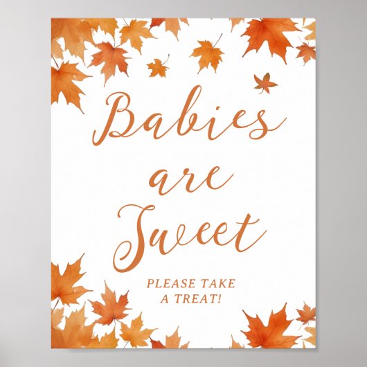 Poster Bébés de Baby Shower d'Automne sont des Faveurs Do (Devant)