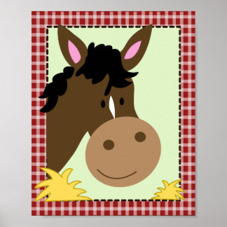 Poster BÉBÉS DE FERME HORSE 8x10 BÉBÉ SALLE DE NURSERY IM