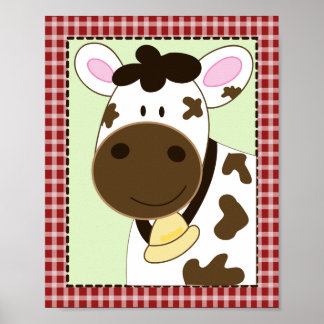 Poster BÉBÉS DE FERME VACHE 8x10 BÉBÉ SALLE DE NURSERY IM