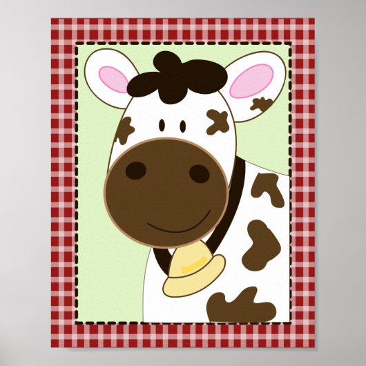 Poster BÉBÉS DE FERME VACHE 8x10 BÉBÉ SALLE DE NURSERY IM (Devant)