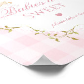 Poster Bébés de l'oie idiote sont doux Gingham rose (Coin)