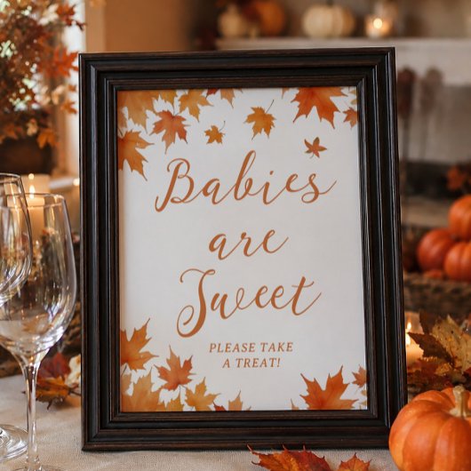 Poster Bébés de Shower d'Automne sont des Faveurs Douces