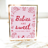 Poster Bébés dessinés à la main rose mignon sont doux Pre