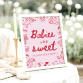 Poster Bébés dessinés à la main rose mignon sont doux Pre