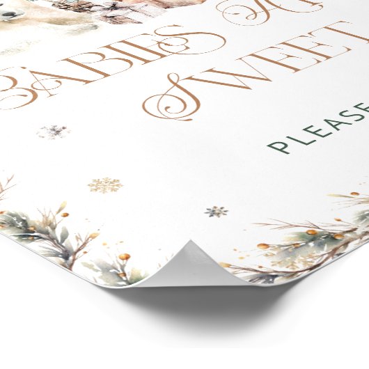 Poster Bébés d'ours polaires mignons sont sucrés Prenez u (Coin)