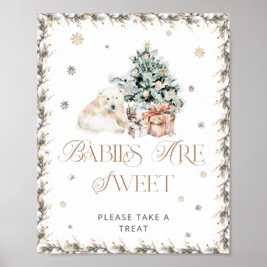 Poster Bébés d'ours polaires mignons sont sucrés Prenez u (Devant)