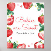 Poster Bébés fraise sucrés sont doux (Devant)