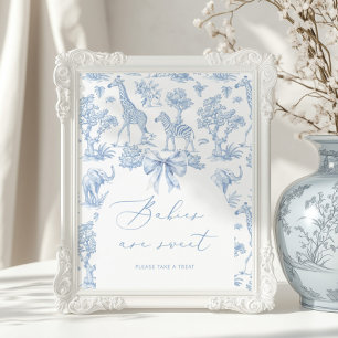 Poster Bébés français de Toile de Jouy Safari sont mignon