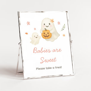 Poster Bébés Halloween Pink Little Boo sont un panneau do