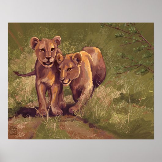 Poster Bébés Lions (Devant)