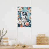 Poster Bébés mignons animaux | Husky Puppy (Cuisine)