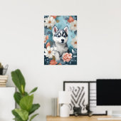 Poster Bébés mignons animaux | Husky Puppy (Bureau à domicile)