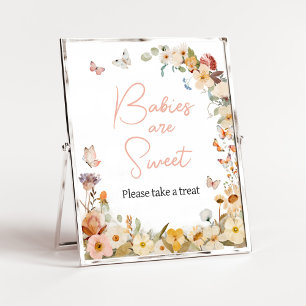 Poster Bébés Papillon Fleur Sauvage sont Mignons