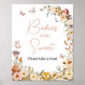Poster Bébés Papillon Fleur Sauvage sont Mignons (Devant)