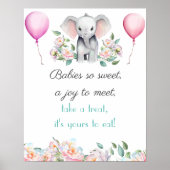 Poster Bébés si doux friandise bébé éléphant dessert (Devant)