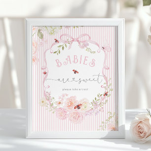 Poster Bébés sont des amours de petite bête à fleurs Baby