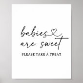 Poster Bébés sont doux Baby shower de script moderne sign (Devant)