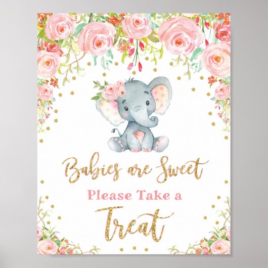 Poster Bébés sont doux prendre un traitement Eléphant Dou (Devant)