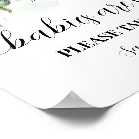 Poster Bébés sont doux Prenez un gâteau vert Douche signe (Coin)