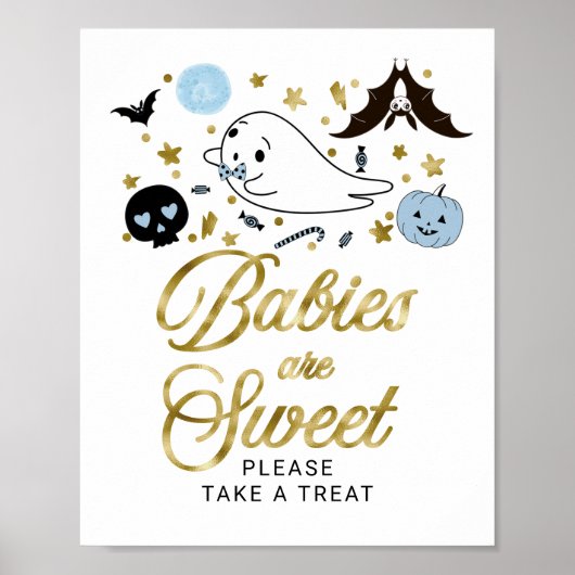 Poster Bébés sont doux signe Baby shower Halloween (Devant)