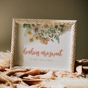 Poster Bébés sont Fleurs sauvages doux signe