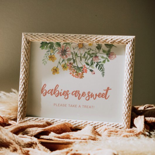 Poster Bébés sont Fleurs sauvages doux signe