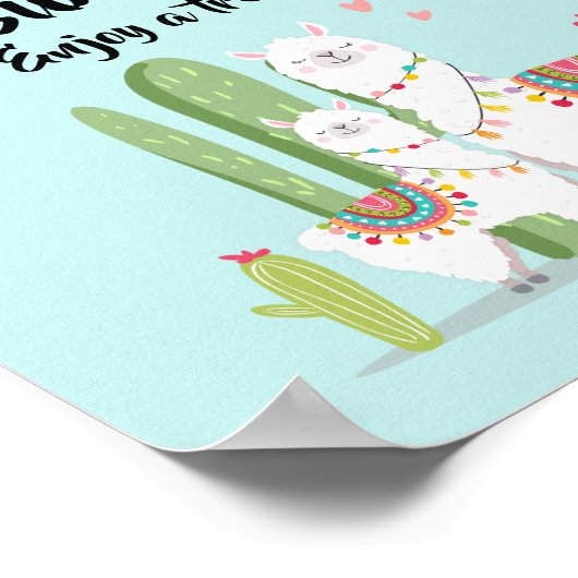 Poster Bébés sont Sweet Fiesta Llama Baby shower Signal (Coin)