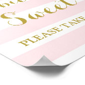 Poster Bébés sont Sweet Sign Pink Stripes Gold Snow (Coin)