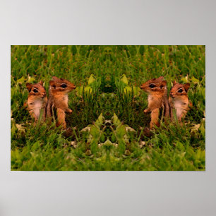 Poster Bébés Tamias Art Animalier Faune