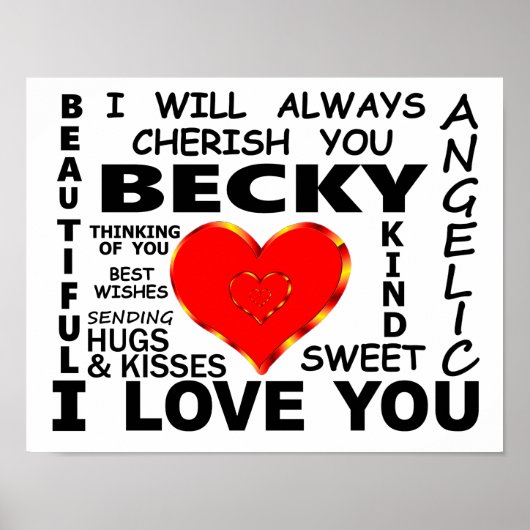 Poster Becky Je T'Aime (Devant)