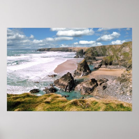 Poster Bedruthan Steps, Cornwall (Devant)